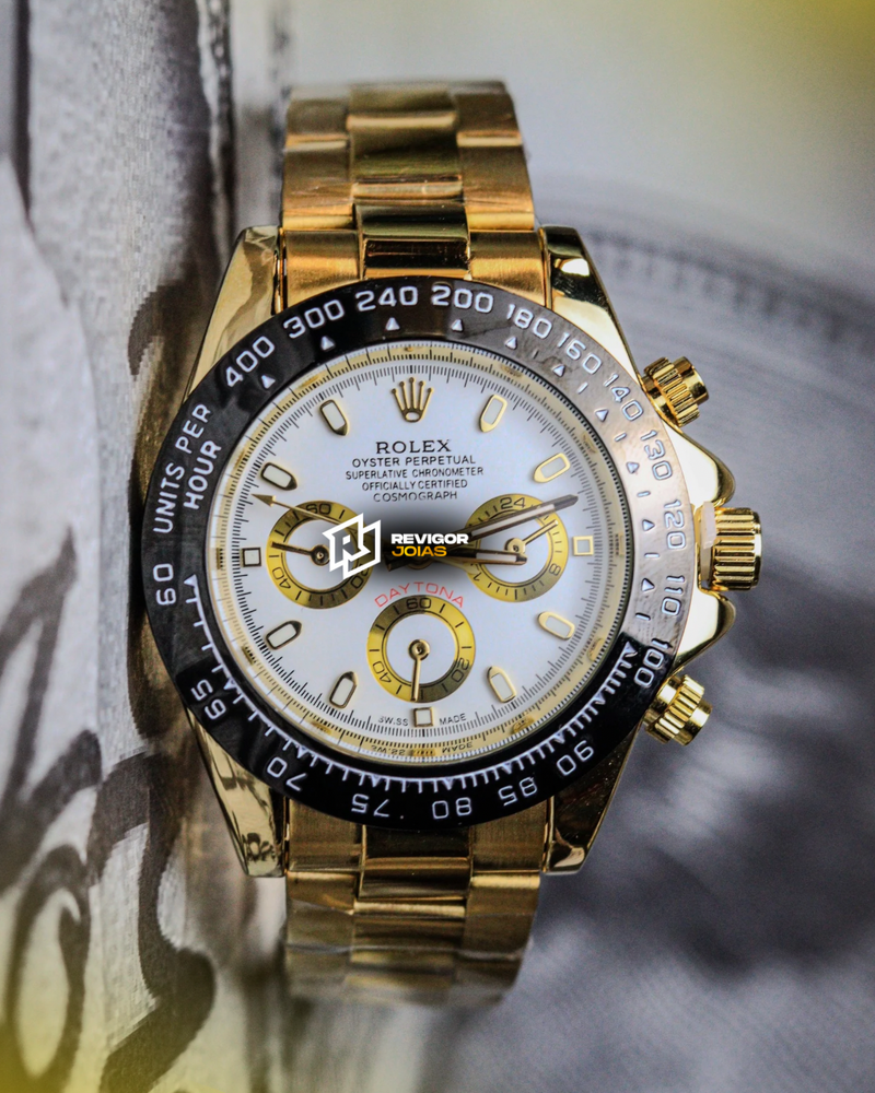 1 Linha - Daytona Funcional - dourado - Pulseira de aço